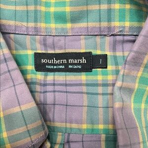 2 Southern Marsh Men's Plaid Shirt - Yellow and Purple, and blue and aqua